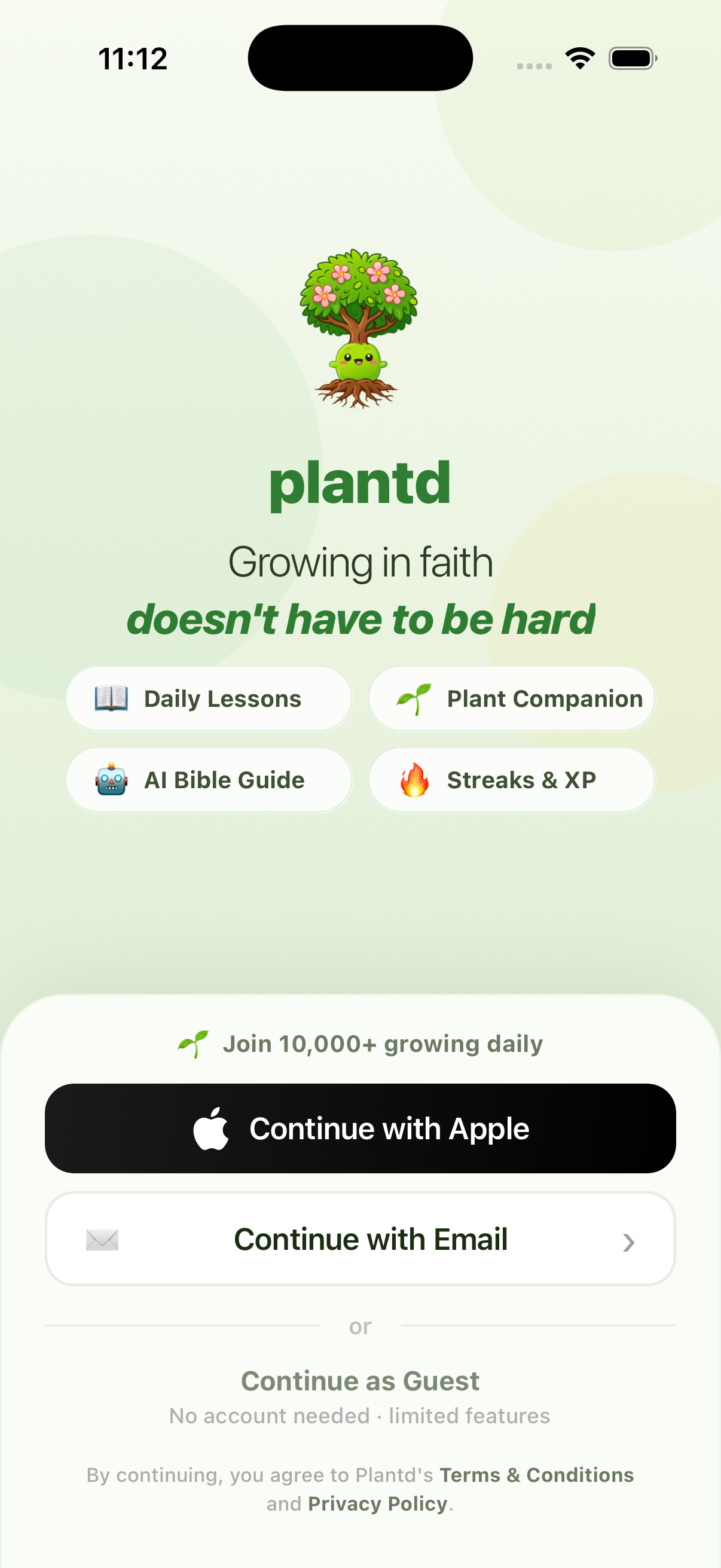 Plantd App Home Screen